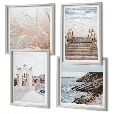Wall art set Sea architecture Santorini