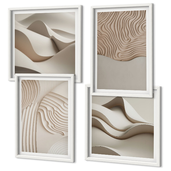 Multi-piece wall decor set Abstract waves on the sand