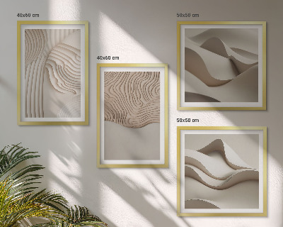 Multi-piece wall decor set Abstract waves on the sand