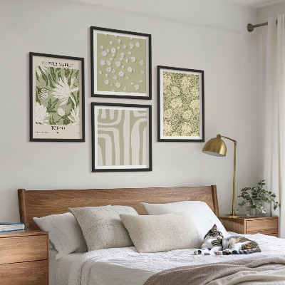 Wall art set Boho plant pastel compositions