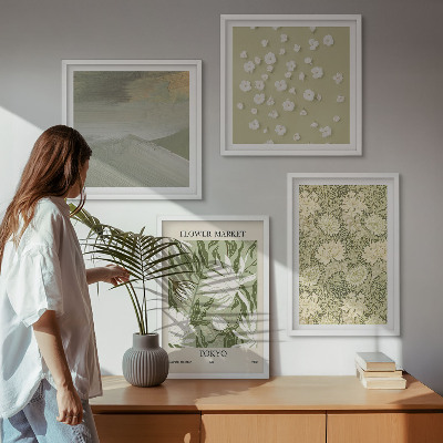 Multi-piece wall decor set Boho style floral abstractions