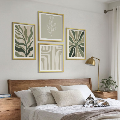 Wall art set Plant patterns green minimalism