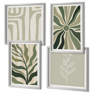 Wall art set Plant patterns green minimalism