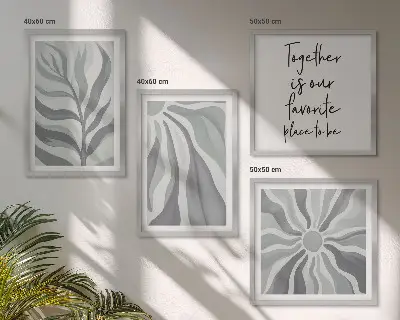 Multi-piece wall decor set floral pastel pattern illustrations