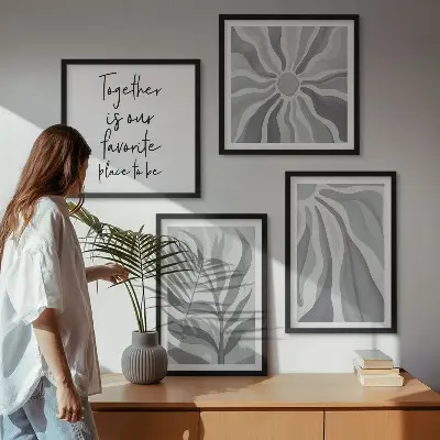 Multi-piece wall decor set floral pastel pattern illustrations