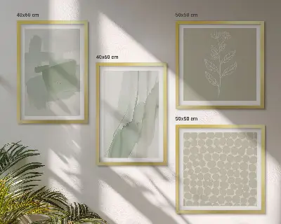Set of 4 abstract watercolor plant wall art pieces 