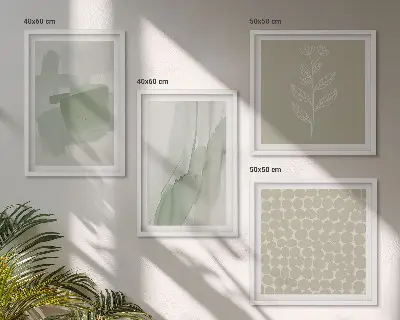 Set of 4 abstract watercolor plant wall art pieces 