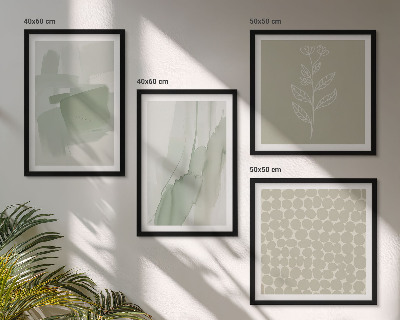 Set of 4 wall art pieces Abstract watercolor plants