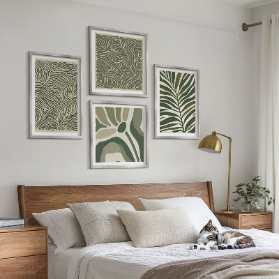 Multi-piece wall decor set Leaf patterns and wavy shapes