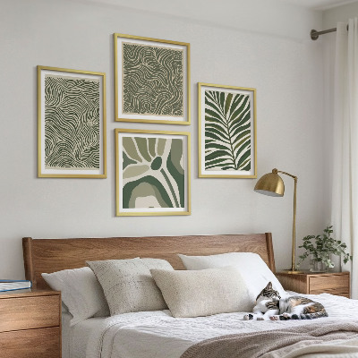 Multi-piece wall decor set Leaf patterns and wavy shapes