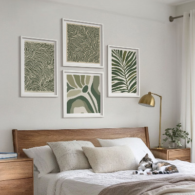 Multi-piece wall decor set Leaf patterns and wavy shapes