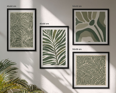Multi-piece wall decor set Leaf patterns and wavy shapes