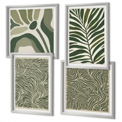 Multi-piece wall decor set Leaf patterns and wavy shapes
