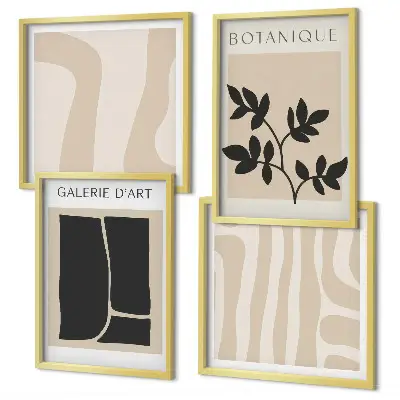 Abstract plant motifs wall art set 
