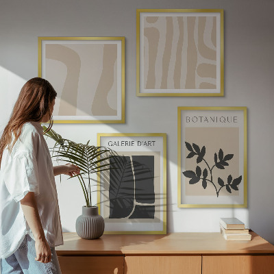 Wall art set Abstract plant motifs