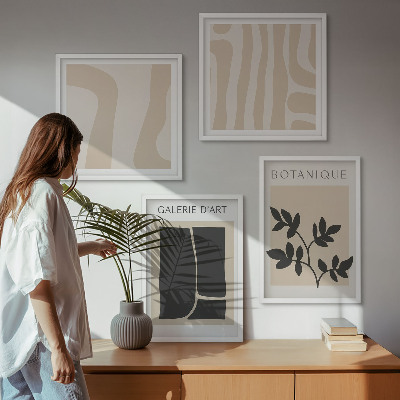 Wall art set Abstract plant motifs