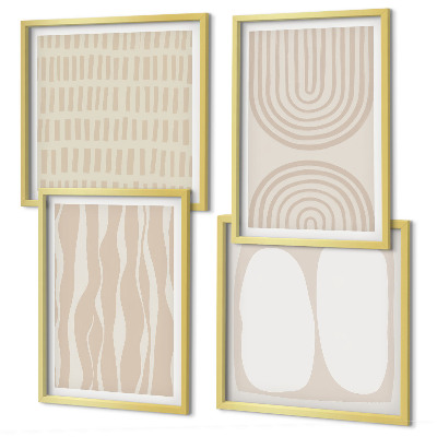 Set of 4 wall art pieces Abstract boho patterns shapes