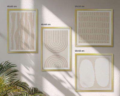 Set of 4 wall art pieces Abstract boho patterns shapes