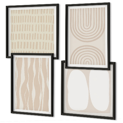 Set of 4 wall art pieces Abstract boho patterns shapes