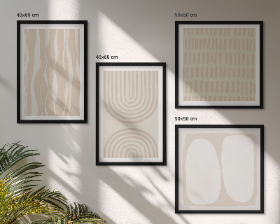 Set of 4 wall art pieces Abstract boho patterns shapes