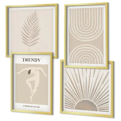 Pastel boho abstract wall art set set of aesthetic posters