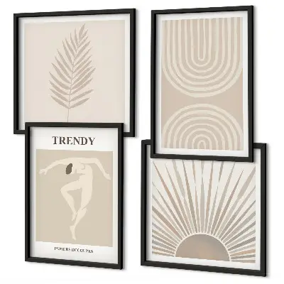 Pastel boho abstract wall art set set of aesthetic posters