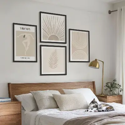 Pastel boho abstract wall art set set of aesthetic posters