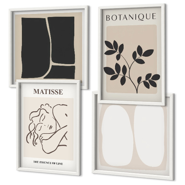 Set of 4 wall art pieces Matisse's Stylish Plant Paintings