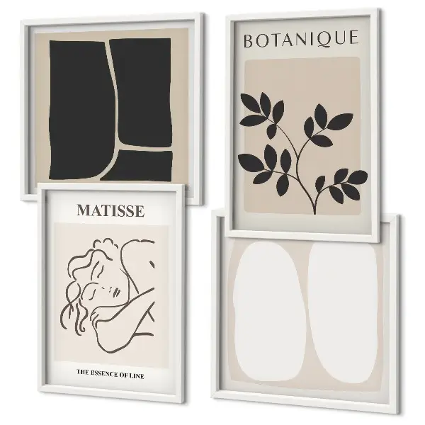 Set of 4 Matisse plant paintings stylish wall art pieces