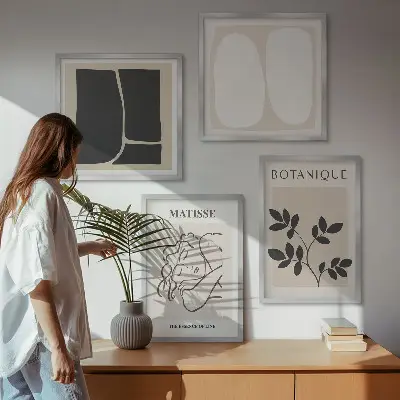 Set of 4 Matisse plant paintings stylish wall art pieces