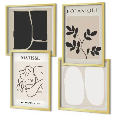 Set of 4 Matisse plant paintings stylish wall art pieces