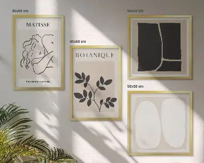 Set of 4 Matisse plant paintings stylish wall art pieces
