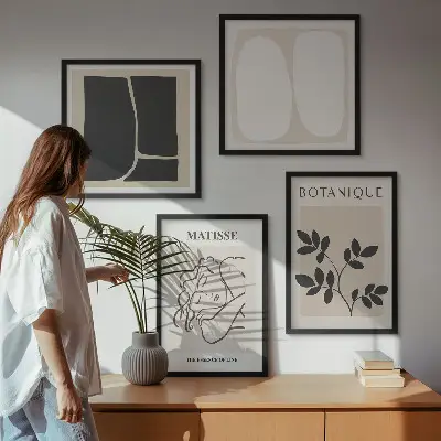 Set of 4 Matisse plant paintings stylish wall art pieces
