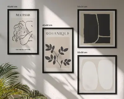 Set of 4 Matisse plant paintings stylish wall art pieces