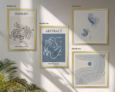 Multi-piece abstract flower line art wall decor set abstract floral line art posters for wall decoration