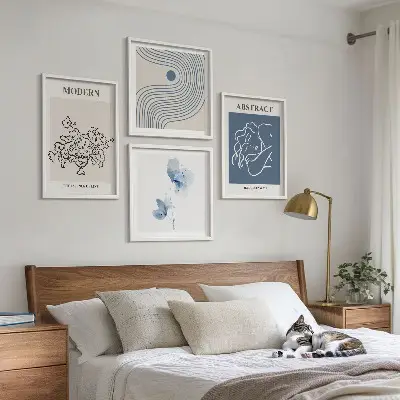 Multi-piece abstract flower line art wall decor set abstract floral line art posters for wall decoration