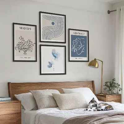 Multi-piece abstract flower line art wall decor set abstract floral line art posters for wall decoration