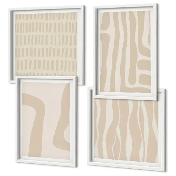 Wall art set Abstract boho patterns shapes