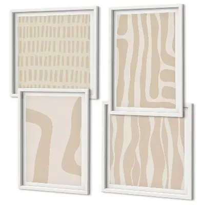 Wall art set Abstract boho patterns shapes