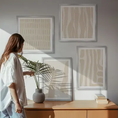 Wall art set Abstract boho patterns shapes