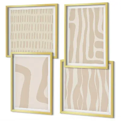 Wall art set Abstract boho patterns shapes