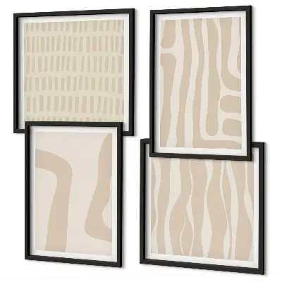 Wall art set Abstract boho patterns shapes