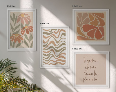 Set of 4 wall art pieces Pastel abstract flowers