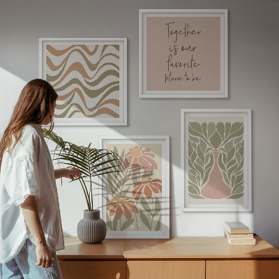 Multi-piece wall decor set Pastel abstract flowers
