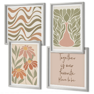 Multi-piece wall decor set Pastel abstract flowers
