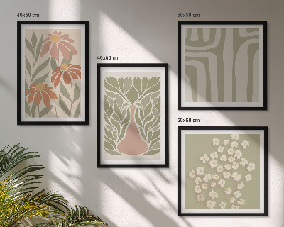 Wall art set Floral minimalist boho