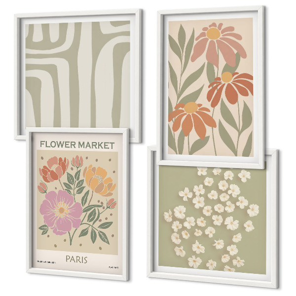 Multi-piece wall decor set Botanical motifs Paris minimalism