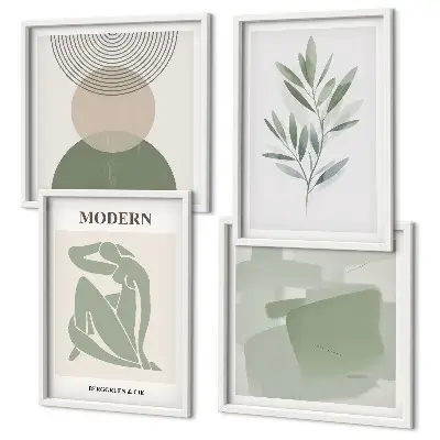Multi-piece wall decor set Stylish abstract plant graphics