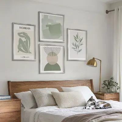 Multi-piece abstract plant wall art set stylish graphic prints