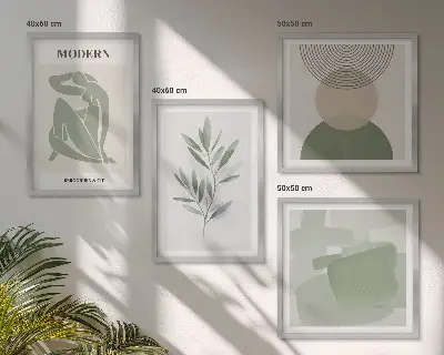 Multi-piece wall decor set Stylish abstract plant graphics